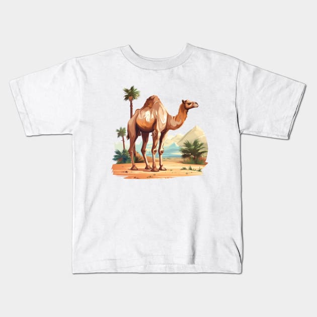 Desert Camel Kids T-Shirt by zooleisurelife